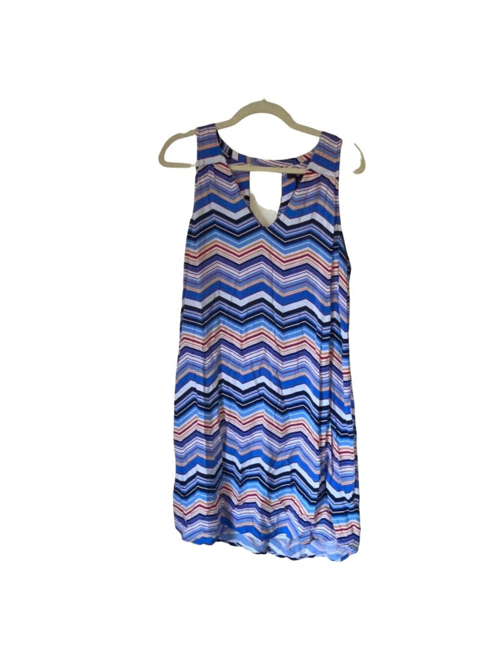 Gap Womens Sleeveless Chevron Striped Dress Blue Multicolor Size Large